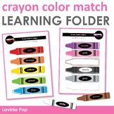 Learning Folder for 3-5 | Toddler Binder: Color Match Crayons