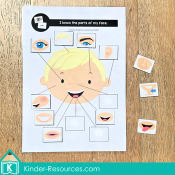 Learning Folder for 3-5 | Toddler Binder: Parts of My Face by Lavinia Pop