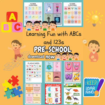 Preview of Learning Fun with ABCs and 123s: A Preschool flash cards Workbook"