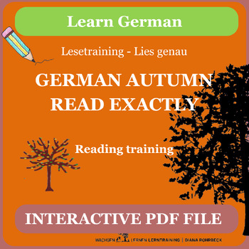 Preview of Learn German: Reading Accuracy Reading Cards Autumn - Interactive