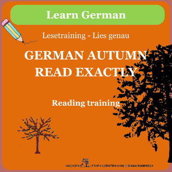 Preview of Learn German: Reading Accuracy Reading Cards Autumn - Lesegenauigkeit