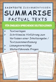 Learning German: Summarizing factual texts - Sachtexte zus