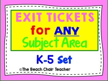 Preview of Exit Ticket for ANY Subject Area