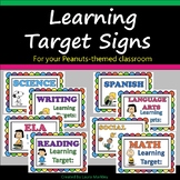 Learning Target Signs for Peanuts Snoopy Theme Classroom