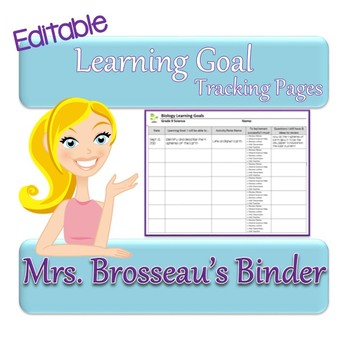 Preview of Learning Goal Tracker {EDITABLE}