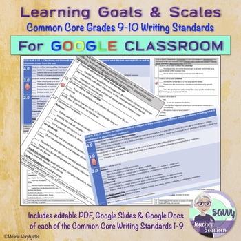 Preview of Learning Goals & Scales for Common Core Writing Standards - GOOGLE VERSION