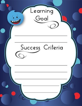 Preview of Learning Goals & Success Criteria Posters - Little Monster - Fun & Cute