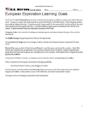 US History 8 Unit 01 European Exploration Learning Goals