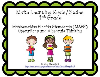 Preview of Learning Goals and Scales - 1st Grade Math - OA for Florida (2 Sizes)