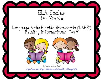 Preview of Learning Goals and Scales - 1st Grade ELA - RI for Florida (2 Sizes)