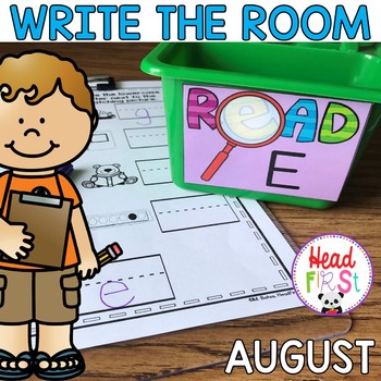 Preview of Back to School Write the Room Literacy and Math Centers Task Cards