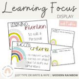 Modern Rainbow Learning Intention Posters | Editable Boho 