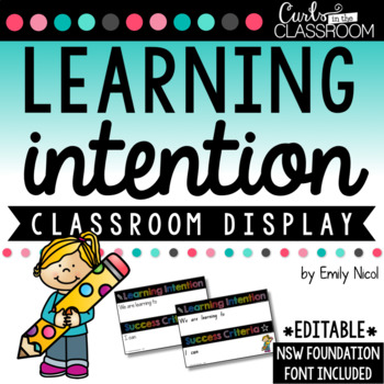 Preview of EDITABLE Learning Intentions Display