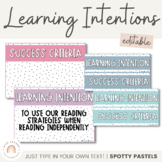 Learning Intentions | SPOTTY PASTELS | Editable