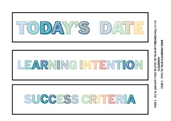 Preview of Learning Intentions/Success Criteria & Classroom Movement Poster [Coastal]