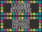 Learning Intentions and Success Criteria Board