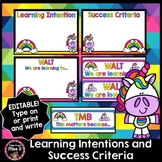 Learning Intentions and Success Criteria - Neon Rainbow Unicorn