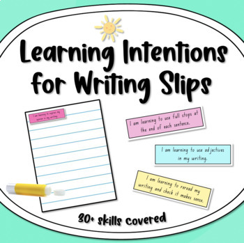 learning intentions for creative writing