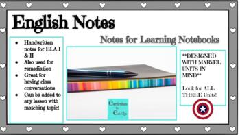 Preview of Notes: ELA Skill Learning Journal