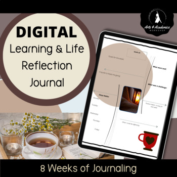 Preview of Learning & Life Reflection Journal DIGITAL Secondary Wellness SEL Cozy Life