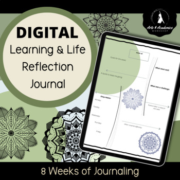 Preview of Learning & Life Reflection Journal DIGITAL Secondary Wellness SEL Mandalas
