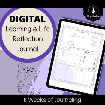 Preview of Learning & Life Reflection Journal DIGITAL Wellness for Secondary SEL Animal Fun