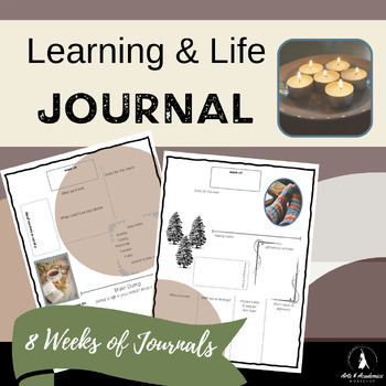 Preview of Learning & Life Reflection Journal Wellness for Secondary SEL Cozy Life PDF