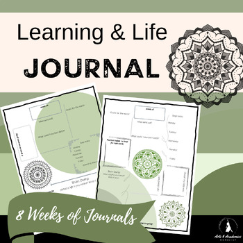 Preview of Learning & Life Reflection Journal Wellness for Secondary SEL Mandalas PDF