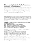 Learning Modality Profile Assessment for Middle School Students