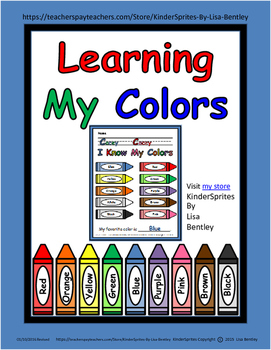 Preview of Learning My Colors - I KNOW MY COLORS