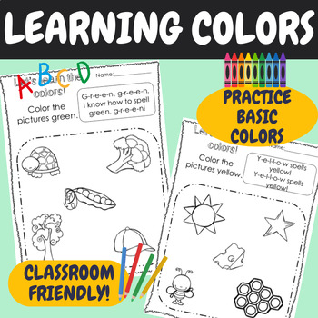 Preview of Learning My Colors | Book of Colors | Back to School Basics | Clipart Coloring
