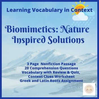 Preview of Learning Academic Vocabulary in Context: Nature Inspired Solutions (HS)
