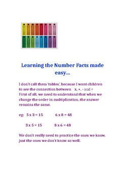 Preview of Learning Number Facts Made Easy!! - Distance Education