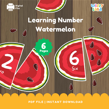 Preview of Learning Number for Kids With Watermelon Theme, Preschool printable activities