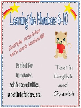 Preview of Numbers -Learning Numbers 6-10 English and Spanish