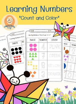 Preview of Learning Numbers: "Count and Color"-PDF