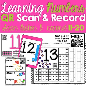 Preview of Learning Numbers QR Scan & Record 11-20
