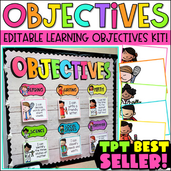 Preview of Learning Objectives - Editable Bulletin Board for Learning Targets