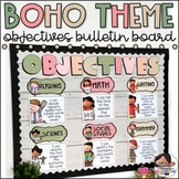 Learning Objectives Bulletin Board | Boho Theme