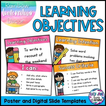 Preview of Learning Objectives Display | Learning Intentions and Success Criteria Slides