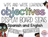 Learning Objectives Display (Spanish and English)