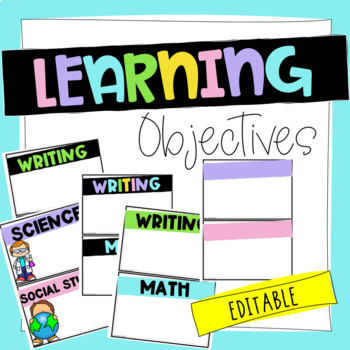Preview of Learning Objectives || Bulletin Board || Objectives Board || EDITABLE
