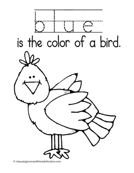 learning our colors read and coloring sheets