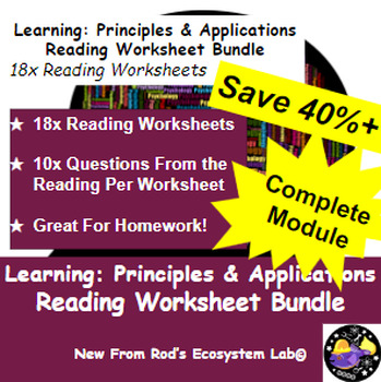 Preview of Learning: Principles & Applications Module Reading Worksheet Bundle **Editable**