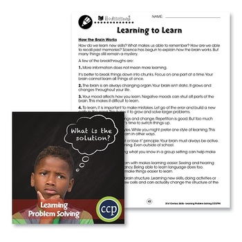 Preview of Learning Problem Solving: How the Brain Works - BONUS WORKSHEETS