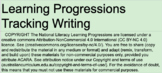Learning Progressions Tracking Writing 