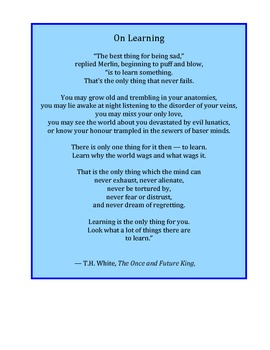 Preview of Learning Pyramid and Excerpt on Learning by T.H. White