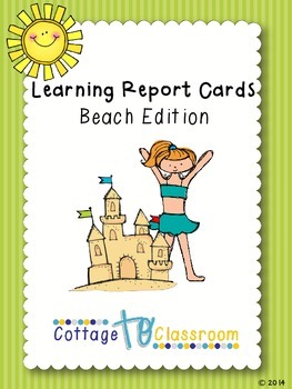 Preview of Learning Report Cards: Beach Edition