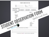 Learning Resource Student Observation Form: Brief