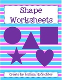 Learning Shapes:  Worksheets for Shape Identification
